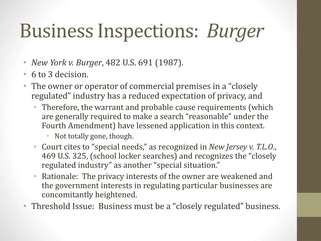 business inspections burger