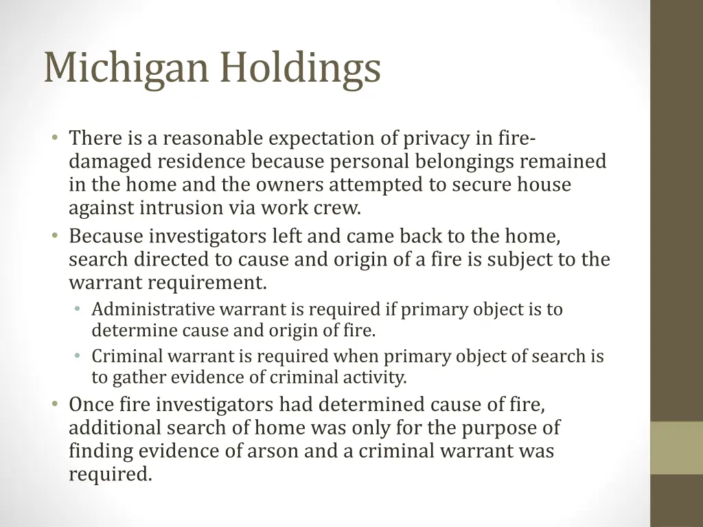 michigan holdings