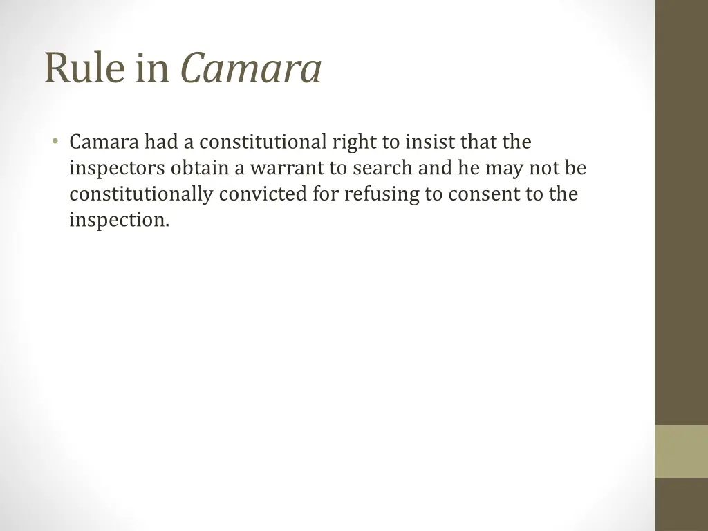 rule in camara