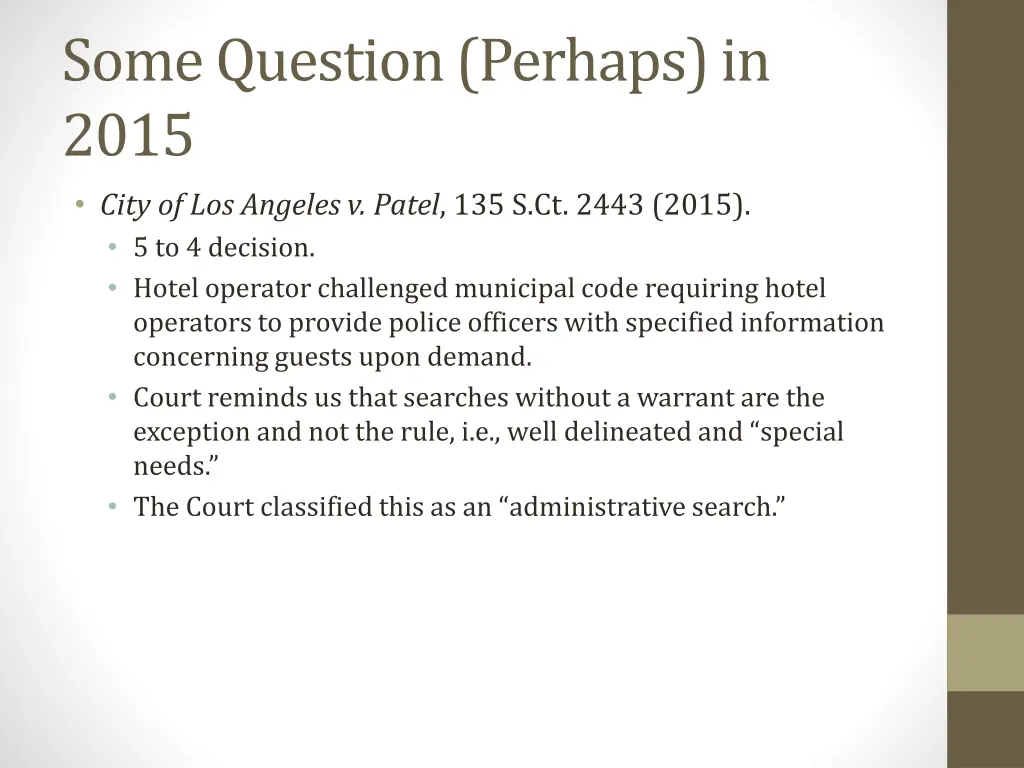 some question perhaps in 2015 city of los angeles