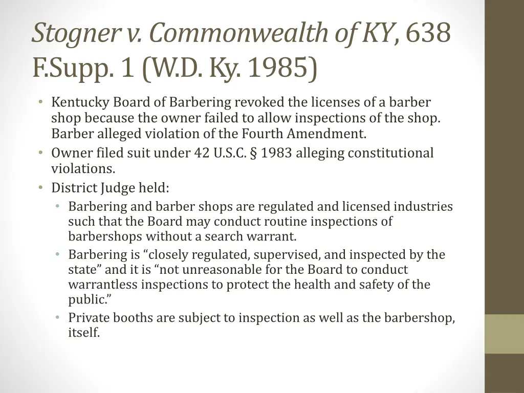 stogner v commonwealth of ky 638 f supp