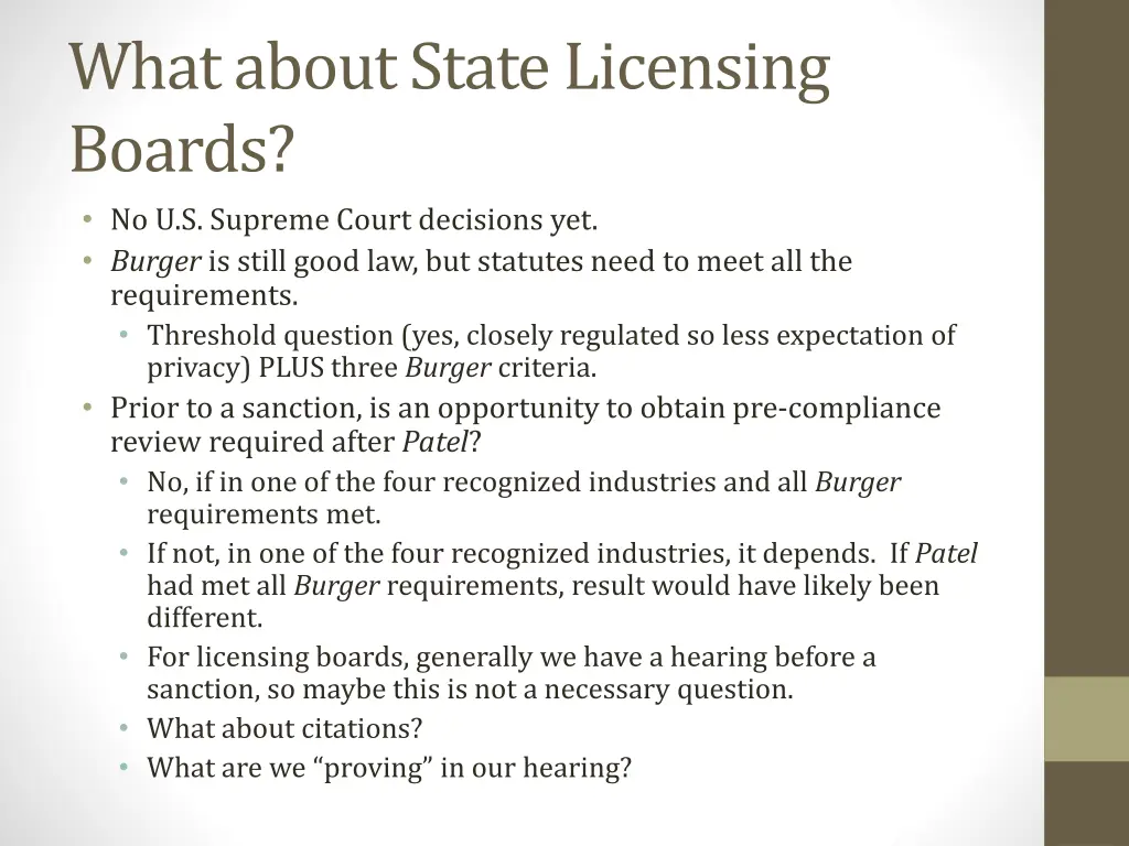 what about state licensing boards no u s supreme