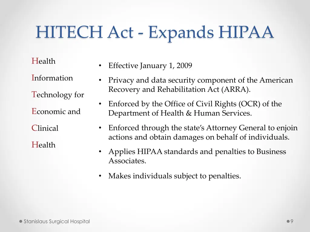 hitech act expands hipaa