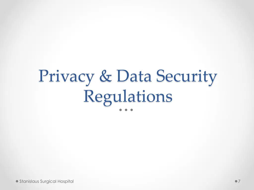 privacy data security regulations