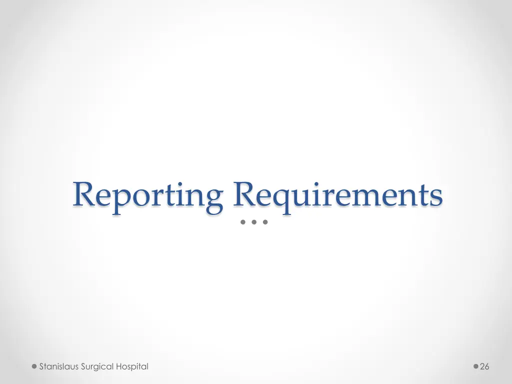 reporting requirements