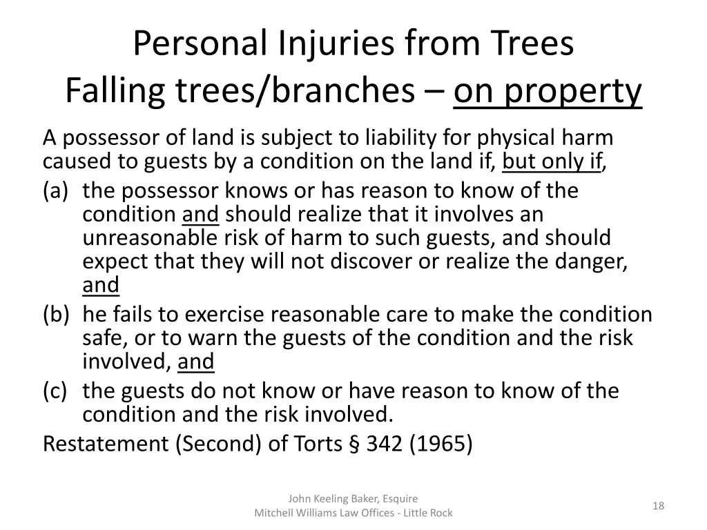 personal injuries from trees falling trees 1