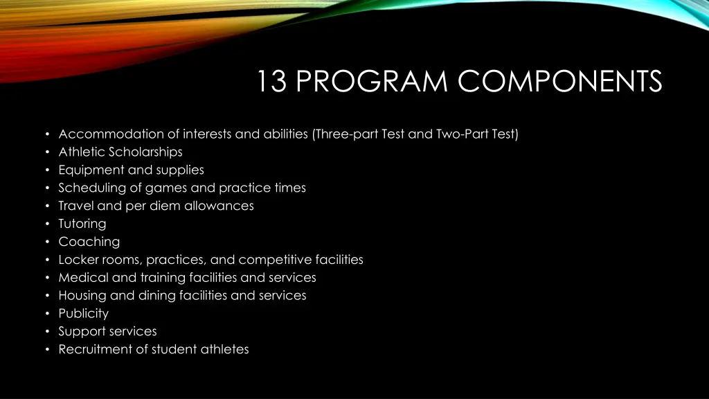 13 program components