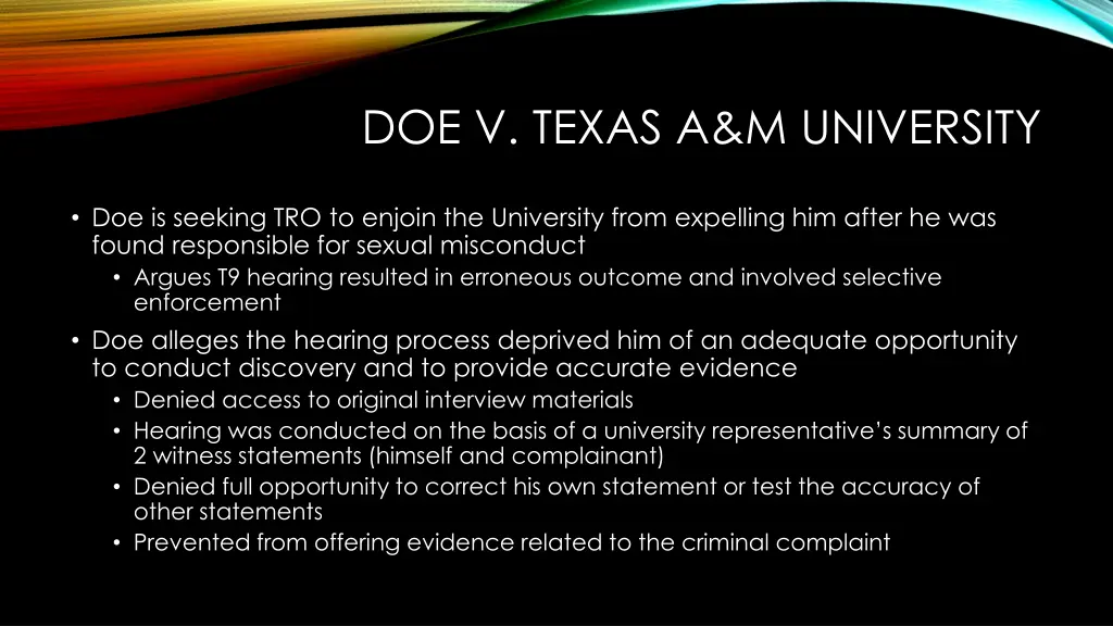 doe v texas a m university