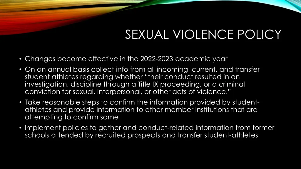 sexual violence policy