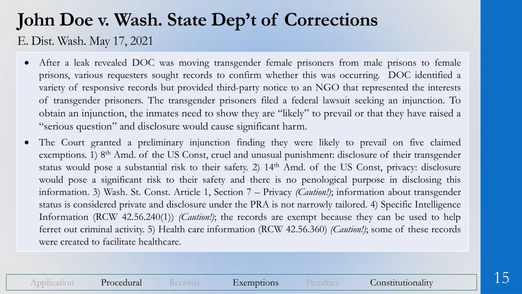 john doe v wash state dep t of corrections e dist