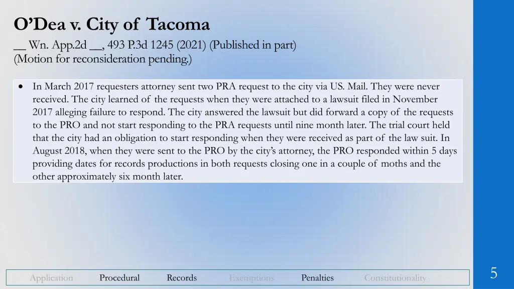 o dea v city of tacoma wn app 2d 493 p 3d 1245