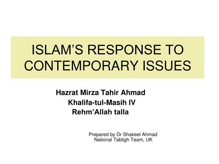 islam s response to contemporary issues