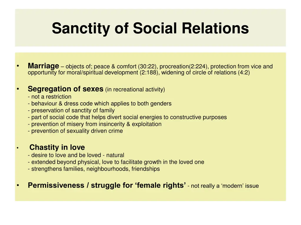 sanctity of social relations