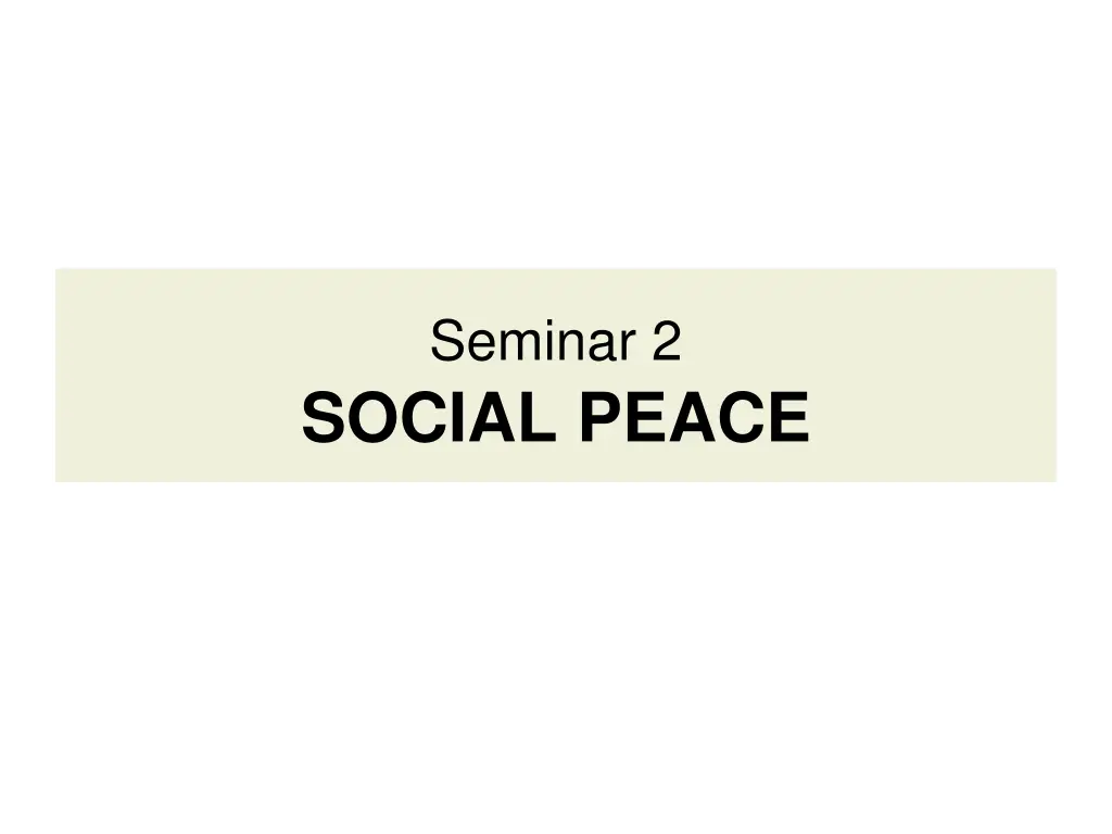 seminar 2 social peace