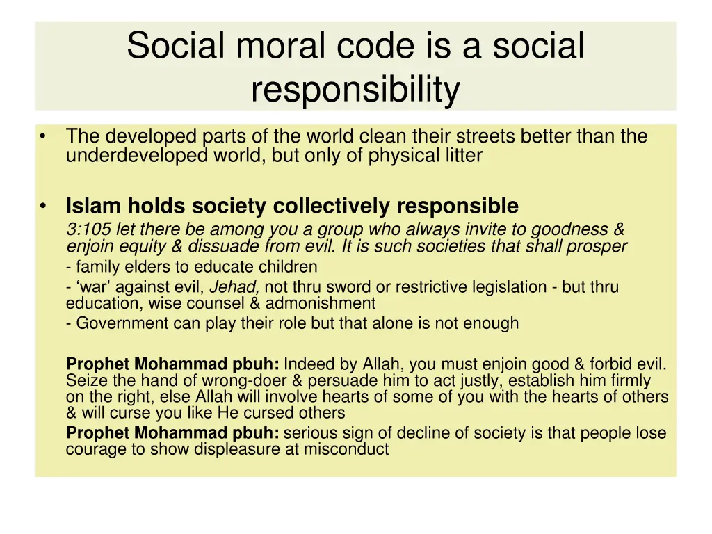 social moral code is a social responsibility