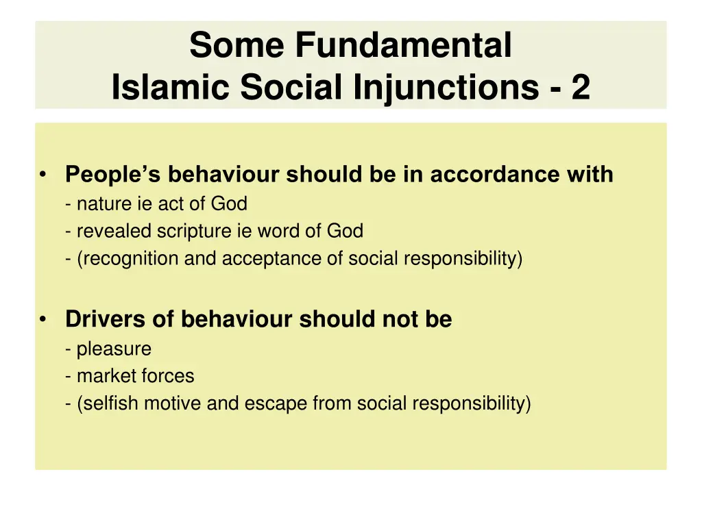 some fundamental islamic social injunctions 2