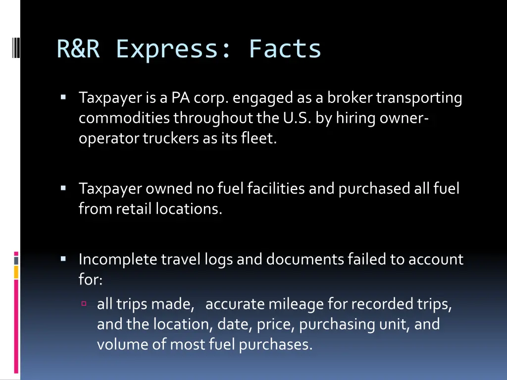 r r express facts