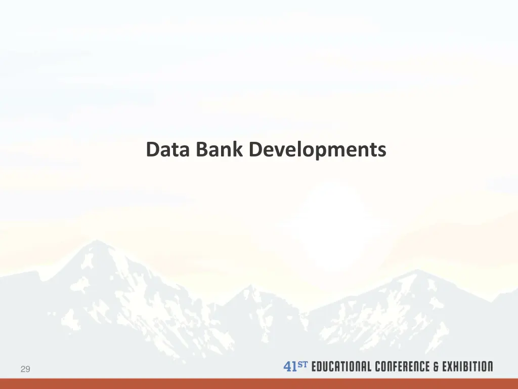 data bank developments