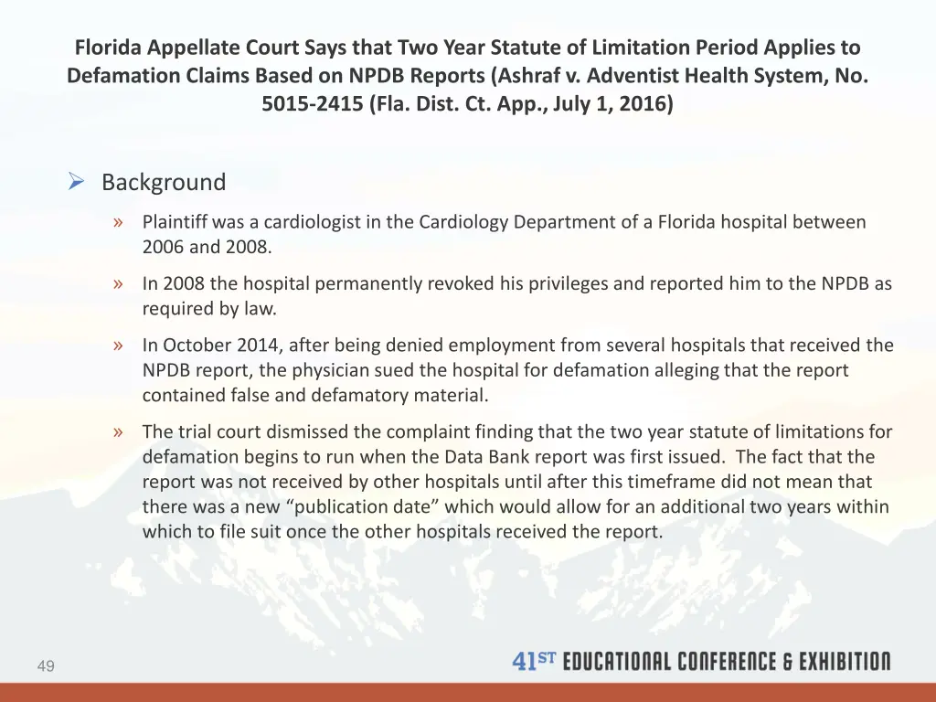 florida appellate court says that two year