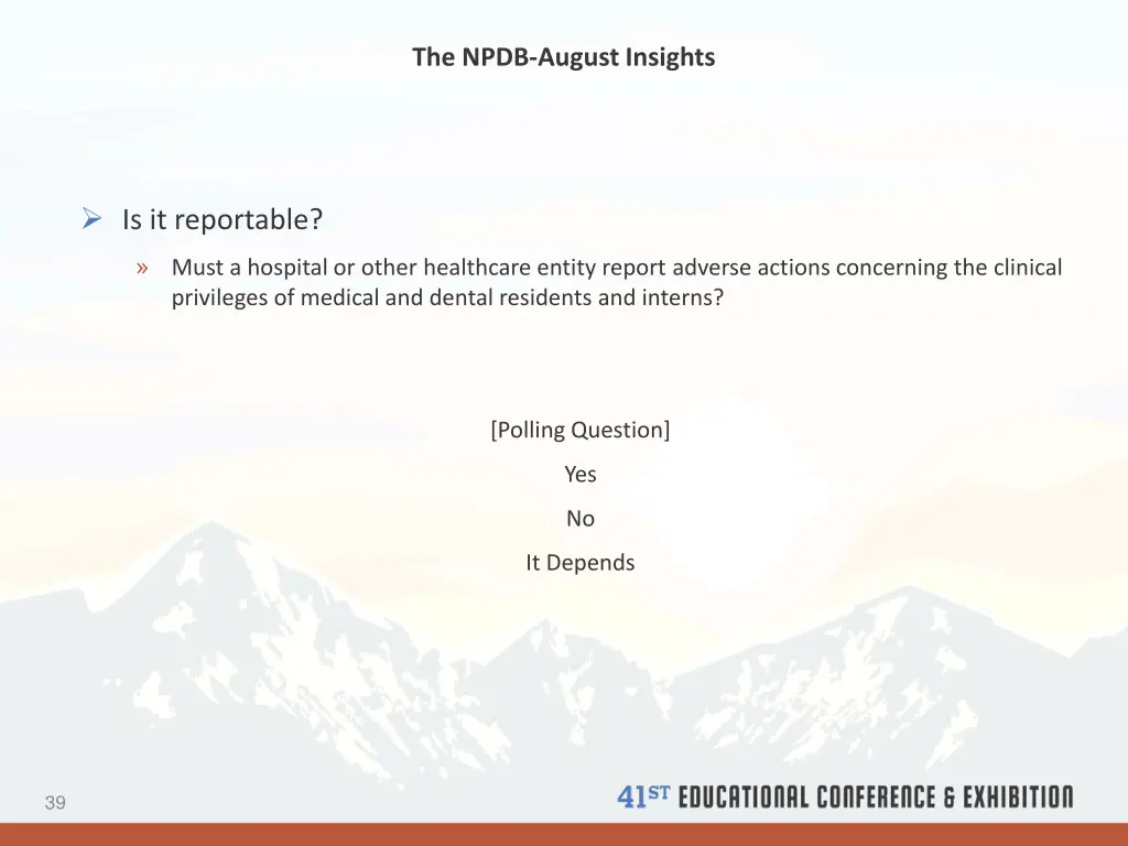 the npdb august insights