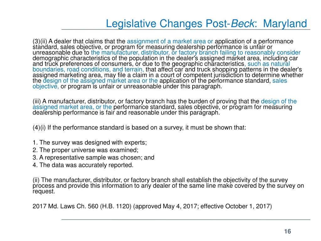 legislative changes post beck maryland 1