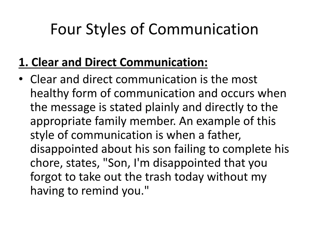 four styles of communication