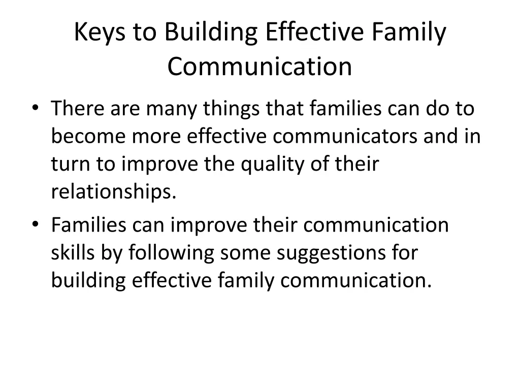 keys to building effective family communication