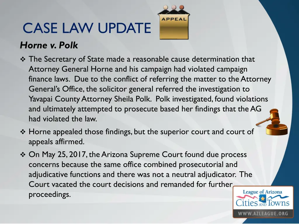 case law update horne v polk the secretary