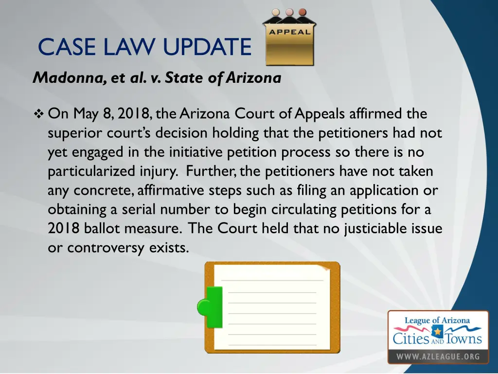 case law update madonna et al v state of arizona 1