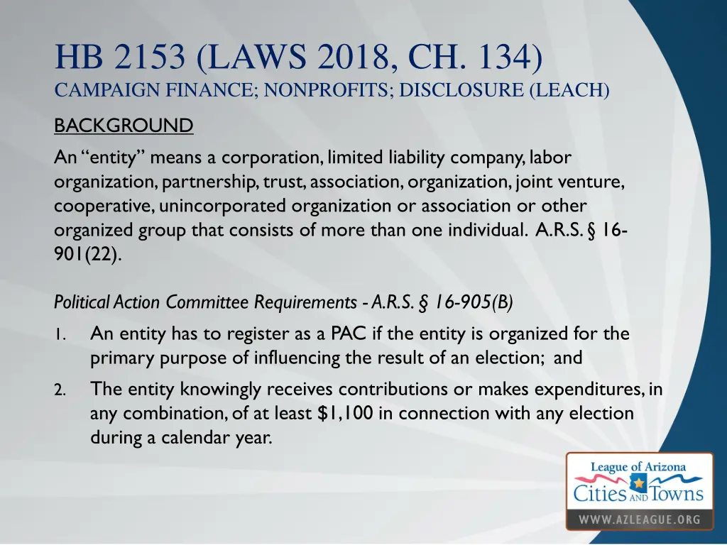 hb 2153 laws 2018 ch 134 campaign finance