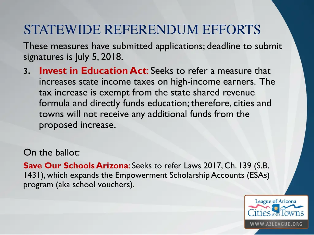 statewide referendum efforts these measures have