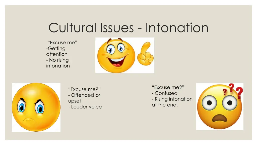 cultural issues intonation