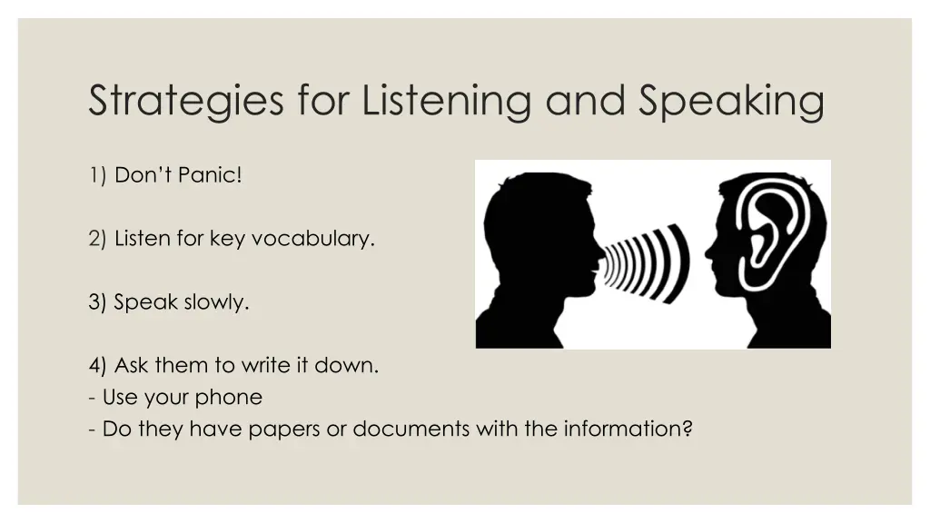 strategies for listening and speaking