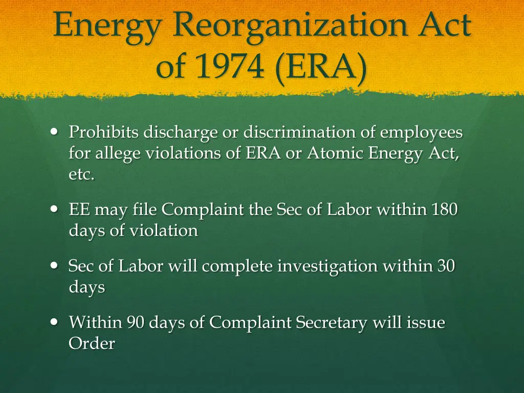 energy reorganization act of 1974 era