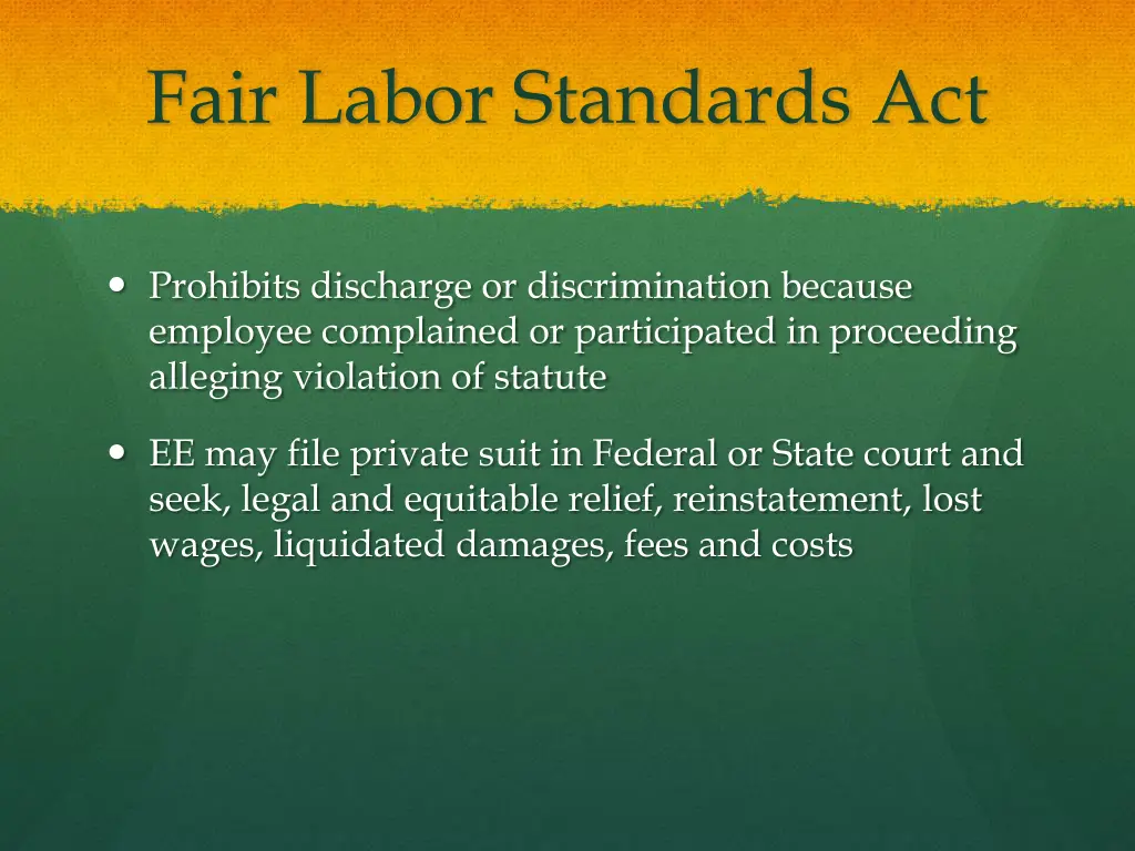 fair labor standards act