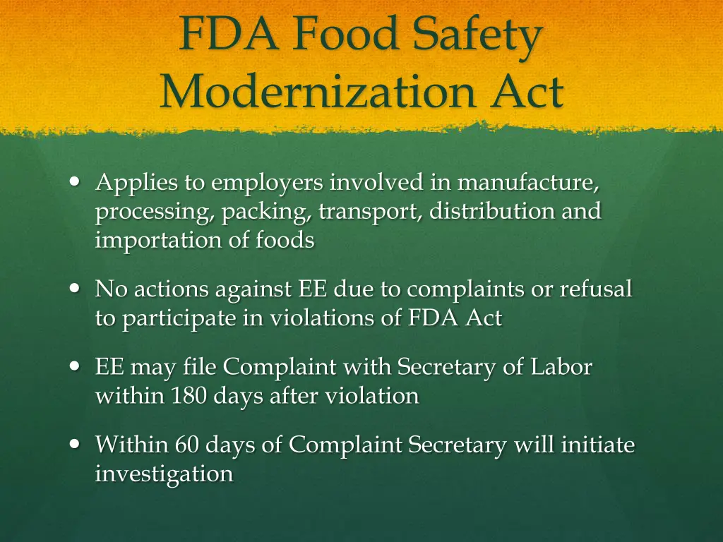 fda food safety modernization act