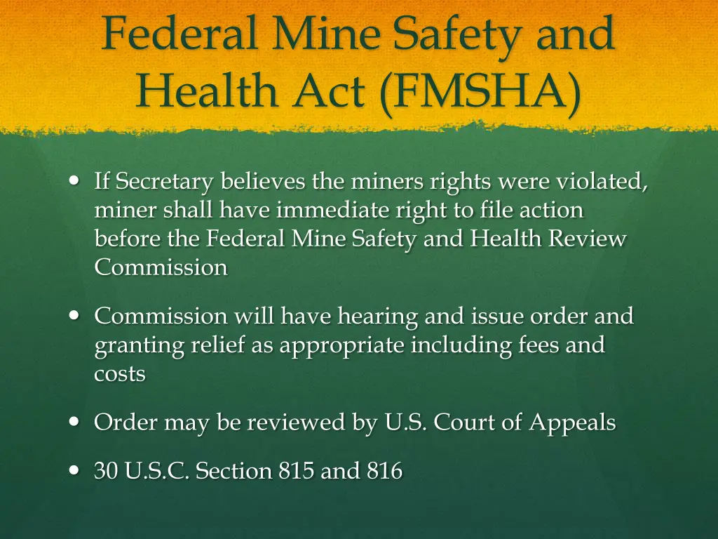 federal mine safety and health act fmsha 1