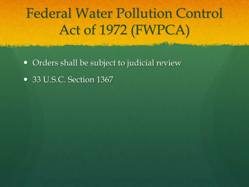 federal water pollution control act of 1972 fwpca 1