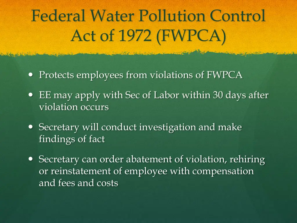 federal water pollution control act of 1972 fwpca