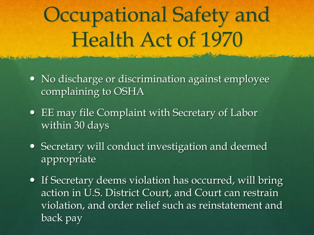 occupational safety and health act of 1970