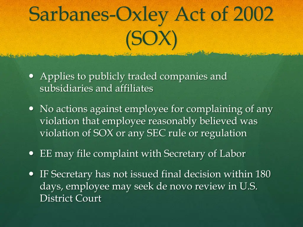 sarbanes oxley act of 2002 sox