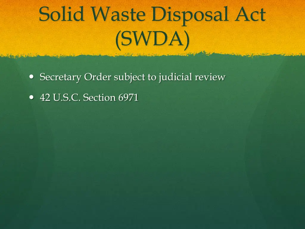 solid waste disposal act swda 1