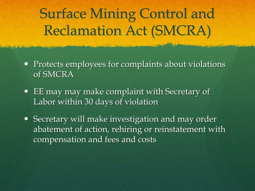 surface mining control and reclamation act smcra