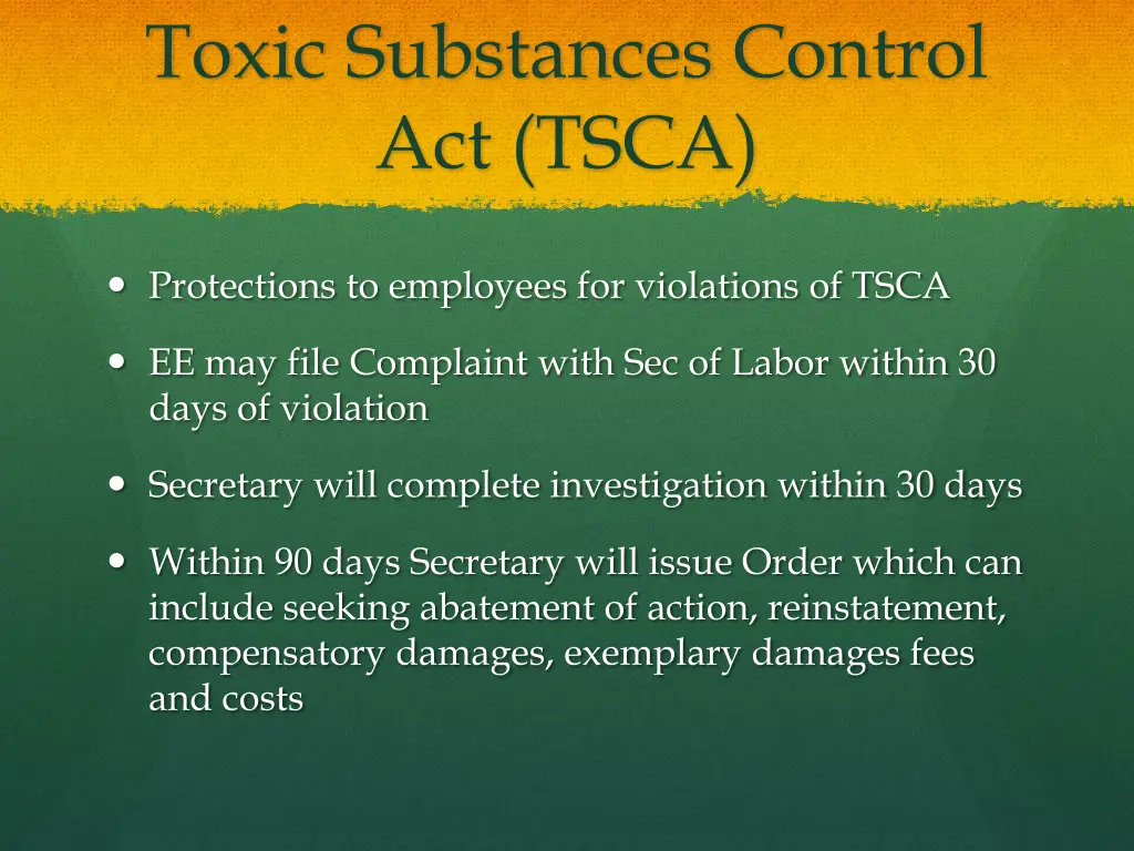 toxic substances control act tsca