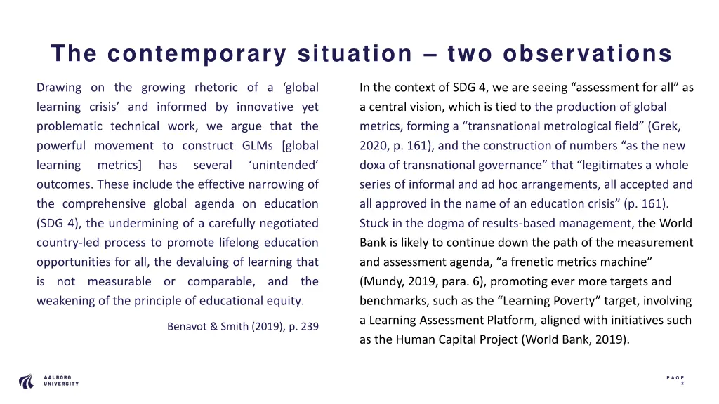 the contemporary situation two observations