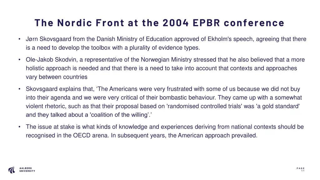 the nordic front at the 2004 epbr conference