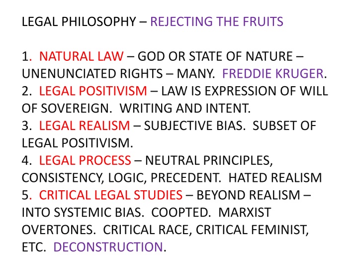 legal philosophy rejecting the fruits