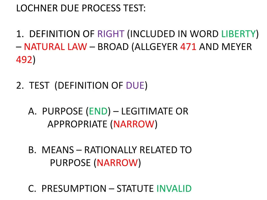 lochner due process test