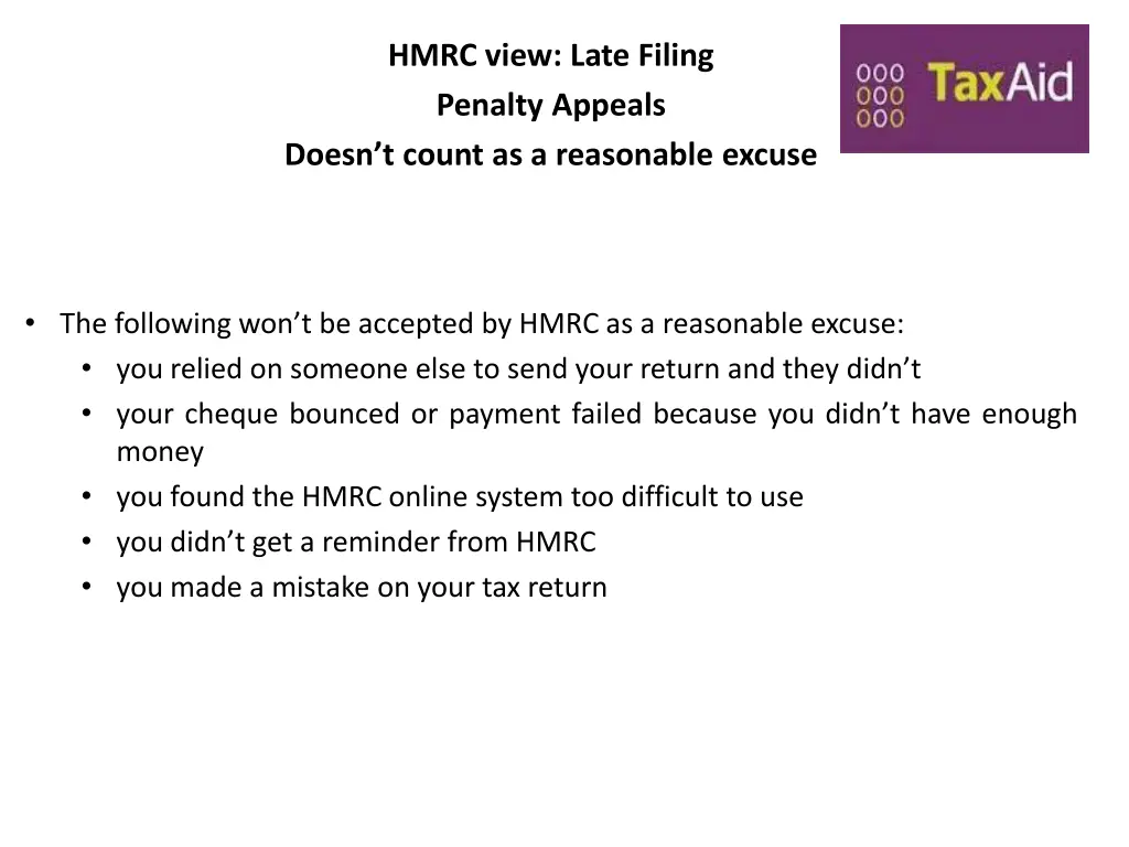 hmrc view late filing penalty appeals doesn