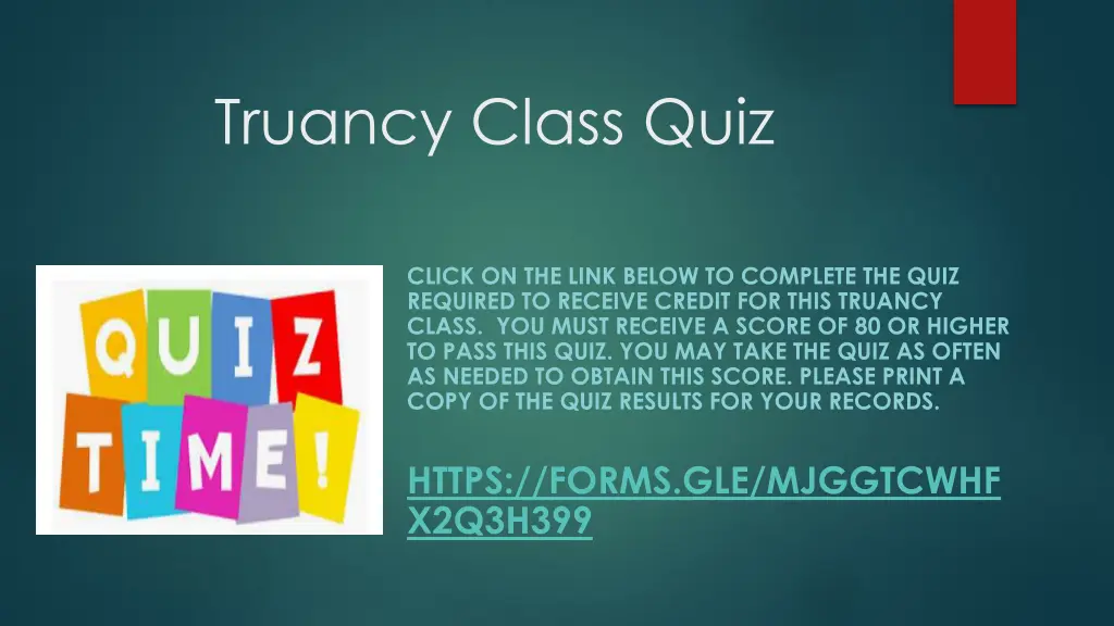 truancy class quiz